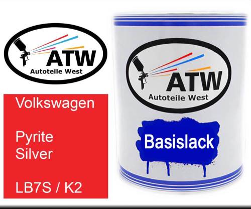 Volkswagen, Pyrite Silver, LB7S / K2: 1L Lackdose, von ATW Autoteile West.